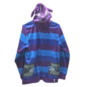 Fortnite Llama Loot Pinata Kids Full Zip Hoodie Mask Purple Blue 18/20
